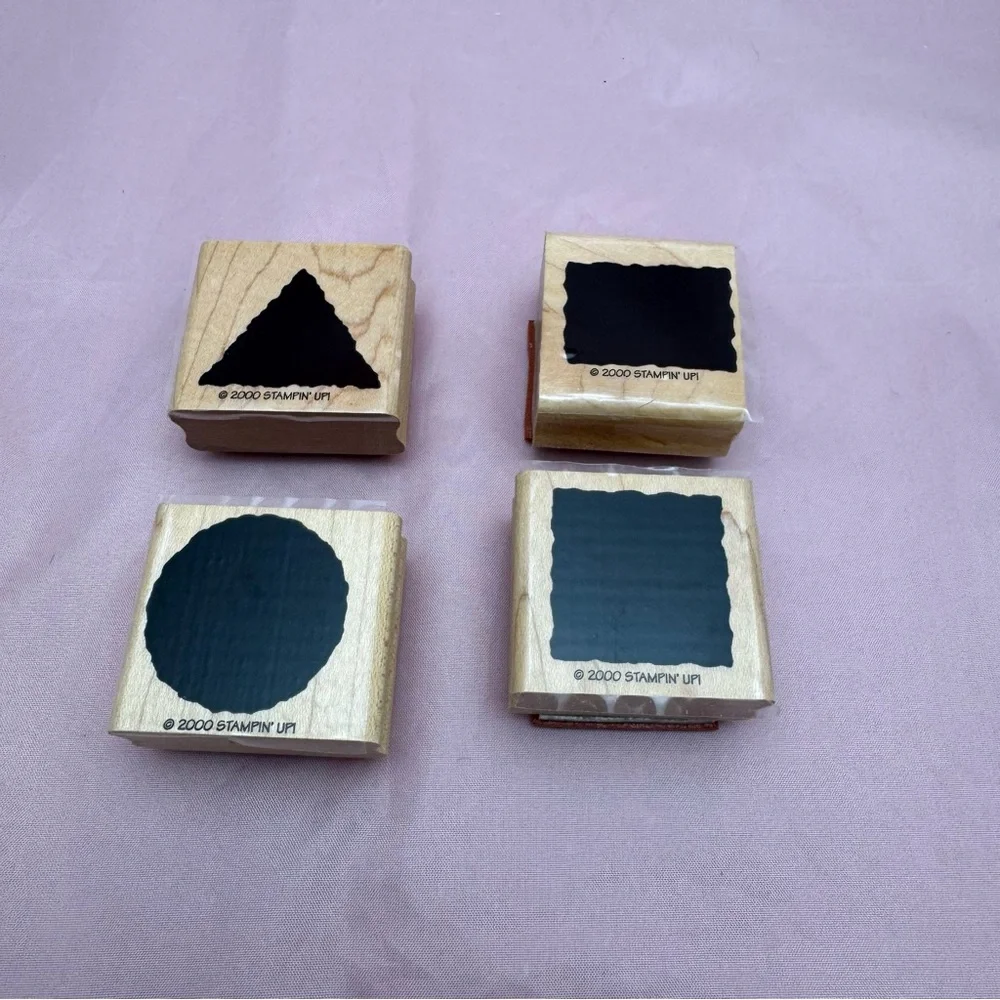 Stampin’ Up! Little Shapes Rubber Stamp Set Square Circle (2000, Retired) ✨